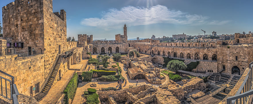 The ancient Tower of David in the old City of Jerusalem, Israel