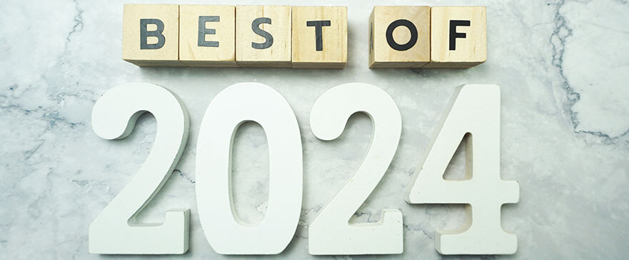 Best of the year 2024 letter word on marble background